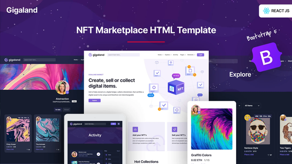 Gigaland - NFT Marketplace React Js Template