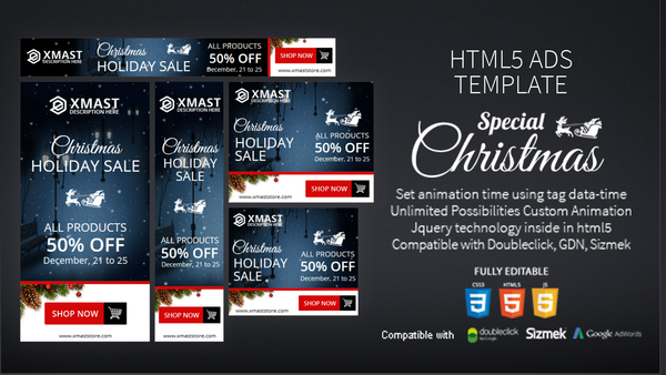 Special Christmas  HTML5 Banner Ads