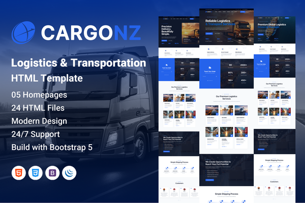 Cargonz – Logistics & Transportation HTML + NextJs Template