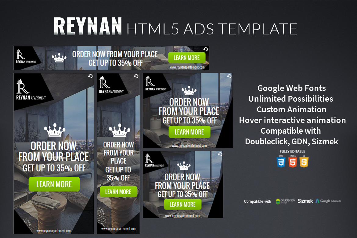 Reynan Apartement HTML5 Ads Template