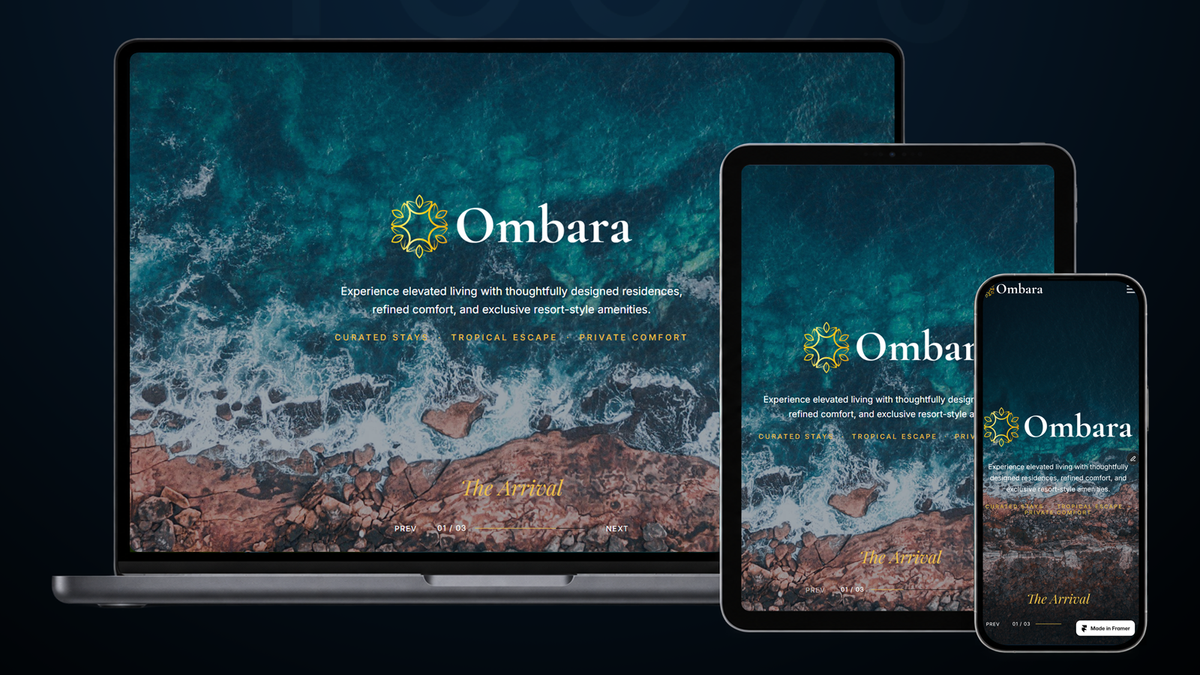 Ombara Luxury Hotel Framer Template
